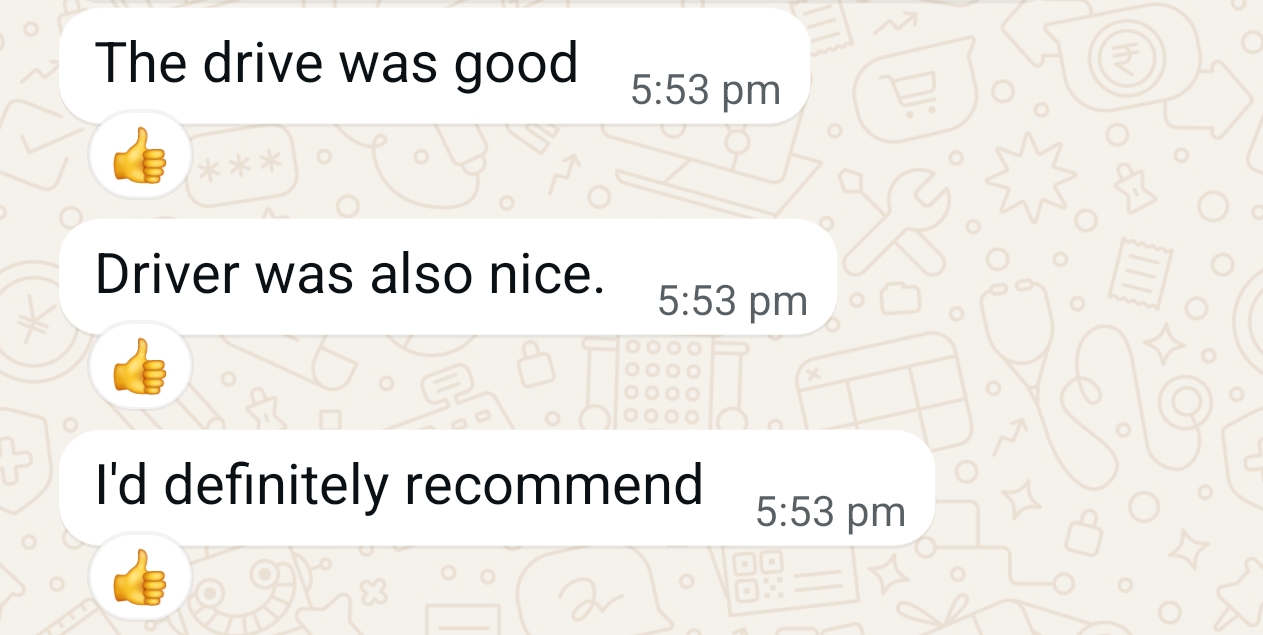 Verified JTCabs customer review testimonial screenshot